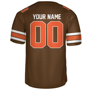 Custom American Football Jersey Brown Orange Team Uniform Youth Adult Breathable Quick Dry Sports Shirt OEM Printing - Product Image 4
