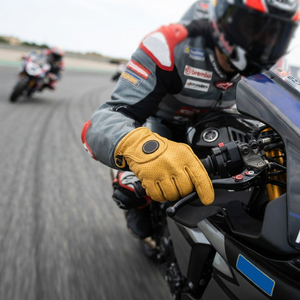 Professional Leather Motorbike <b>Gloves</b> Full Finger Touch Screen Breathable Protective Gear <b>For</b> <b>Men</b> Riding Racing Outdoor Sports - Product Image 6