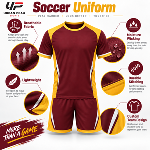 Uniformes Deportivos de Fútbol Personalizados, Ofrecen Ajuste Cómodo, Materiales Transpirables, Camisetas de Fútbol Cortas para Equipos, Clubes, Escuelas y Academias - Product Image 6