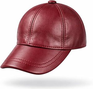 Genuine Leather Strapback <b>Cap</b> Unisex Casual Curved Peak Dad <b>Cap</b> Custom Vintage Genuine Leather Baseball <b>Hat</b> - Product Image 4