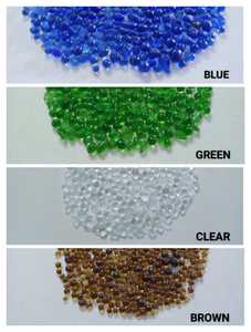 Galets de verre ovales jaunes et rouges de 2-3 mm pour revêtement de sol de piscine - Product Image 2