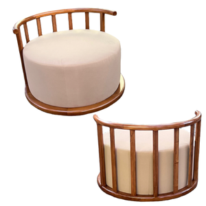 Sofá redondo de lujo Premium con marco de madera maciza de teca para jardín y sala de estar sofá nórdico precio al por mayor - Product Image 6