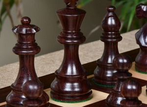Jeu d'échecs français Lardy de reproduction, pièces Staunton en bois lestées de 3,75 pouces, au meilleur prix - Product Image 5