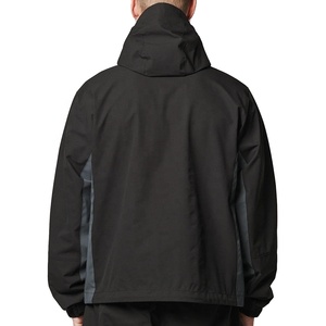 Veste coupe-vent pour homme à capuche, couleur orange personnalisée, imperméable, ajustement réglable, vêtements de randonnée avec poches zippées - Product Image 5