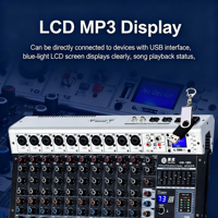Console de mixage audio numérique professionnelle HD-16C 16 canaux avec 99 effets DSP, 48V, Bluetooth, USB, en métal, pour scène et église