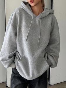 Sudadera con Capucha Extra Grande de Forro Polar Grueso para Mujer, con Logotipo Frontal, para Deportes de Invierno - Product Image 1