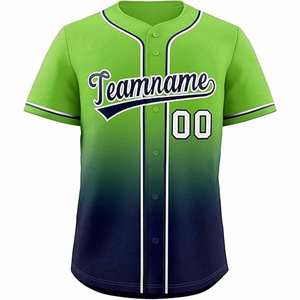 Maillot de baseball personnalisé couleur et logo respirant à manches courtes col en V séchage rapide haute qualité 100% polyester grandes tailles - Product Image 1