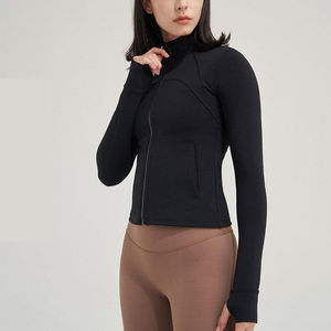 Chaqueta Deportiva de Manga Larga para Mujer, Diseño Cómodo, Color Sólido, con Cierre, para Yoga y Ejercicio, Venta al Por Mayor 2026 - Product Image 2