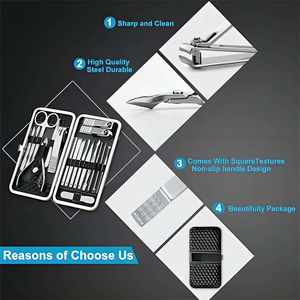 Premium 7 in 1 Stainless Steel Nail Care Set Professional <b>Manicure</b> <b>Kit</b> Portable Case Classic Style Adult Teen Custom Logo Single - Product Image 6