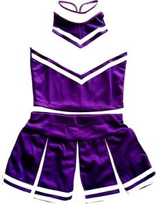 Tenue de cheerleading OUTFITIZE INTERNATIONAL avec pompons bleus, blancs et rouges, impression personnalisée, 100% polyester, taille adulte - Product Image 2