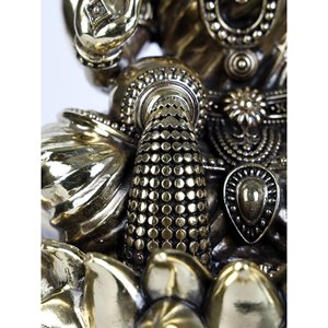 Escultura de latón superfino de 12 \ "de la diosa Lakshmi sentada en el loto-una bendición abundante - Product Image 2