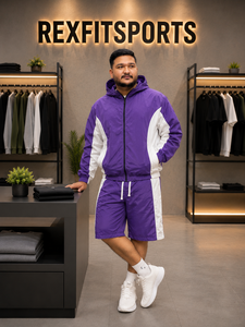 REXFIT SPORTS 2026 Conjunto Deportivo Corto de Nailon Personalizado para Hombre, Ropa Deportiva Ligera de Dos Piezas, Chaqueta y Pantalones Cortos, Ropa Deportiva Urbana - Product Image 5