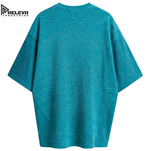 เสื้อยืดพรีเมียมผู้ชายลายกราฟิกสีเขียวอมฟ้า ทรงวินเทจ ผ้าหนา 100% คอตตอน ทรงหลวม แขนยาว - Product Image 2
