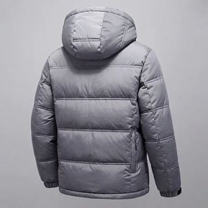 Veste d'hiver matelassée personnalisée pour homme, à capuche, chaude, faible MOQ, vente en gros, fabricant OEM ODM - Product Image 2