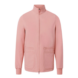 Blouse de travail unisexe rose avec fermeture éclair et poches pour usage hospitalier, en tissu tissé coton-polyester, détection des aiguilles - Product Image 1