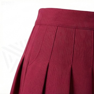 Minifalda Plisada para Mujer, Color Sólido, Cintura Alta, Tejido de Tela, Estilo para Todas las Temporadas - Product Image 5