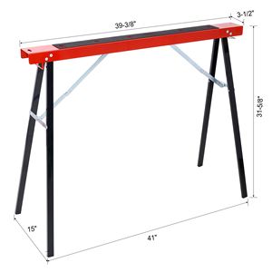 2 Pack Heavy Duty Portable Steel Workhorse-Saw Horses 660LBS Capacity Adjustable Workbench 12 Height Settings Folding <b>Worktable</b> - Product Image 3