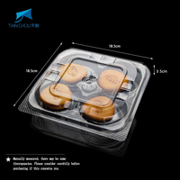 Emballage en blister PET de qualité alimentaire en gros, épaisseur 0,3 mm, carré, 4/6 compartiments, pour pâtisseries, biscuits, boîtes à gâteaux...etc.