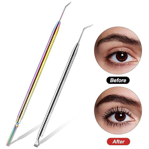 Rehausseur de cils en silicone végétalien réutilisable, applicateur professionnel en acier inoxydable à double action, pour rehaussement des sourcils, durable - Product Image 4