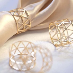 New Design Indian Style Stainless Steel Napkin <b>Ring</b> Small Silver Flower Table Decoration for Weddings and Hotels - Product Image 4