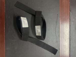 Sangles de musculation noires en néoprène rembourré avec coton pour la musculation, le powerlifting et l'haltérophilie - Product Image 4