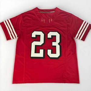 Maillot de football américain sur mesure à manches courtes pour l'été, en maille polyester avec protection UV et tissu à séchage rapide - Product Image 5
