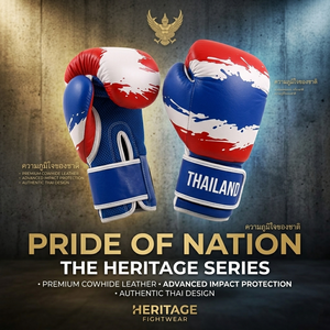 Gants de boxe personnalisés légers avec design du drapeau thaïlandais, en cuir de vachette de qualité supérieure pour le Muay Thai et l'entraînement professionnel, unisexe - Product Image 5