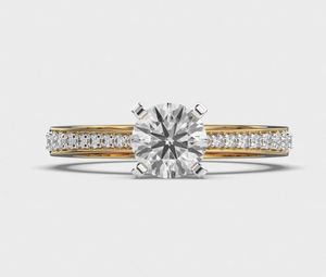 Bague élégante en diamant rond pour réceptions de mariage, bague classique, exportateur d'Inde au meilleur prix - Product Image 2