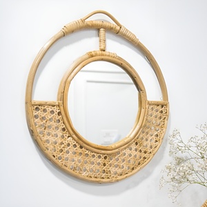 Natural cane framed wall <b>mirrors</b> best price rattan <b>mirror</b> for salon spa home decor cheapest cost - Product Image 6
