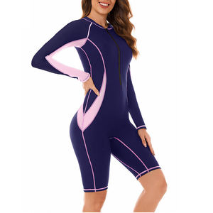 Maillot de bain de performance longueur genou avec fermeture éclair intégrale pour femme – Confort optimal pour le fitness aquatique - Product Image 3
