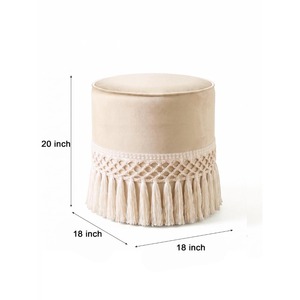 พรมปูพื้นทรงกลมพร้อมพู่ตกแต่งสไตล์โบฮีเมียนสำหรับห้องนั่งเล่น - Product Image 2