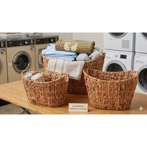 Panier en jacinthe d'eau S/3 - Product Image 3