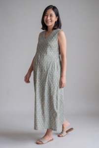 <b>Women</b>’s Handblock Print Maternity <b>Kaftan</b> <b>Dress</b> Loose Fit Nursing Friendly <b>Dress</b> Sleeveless Comfy <b>Dress</b> - Product Image 3