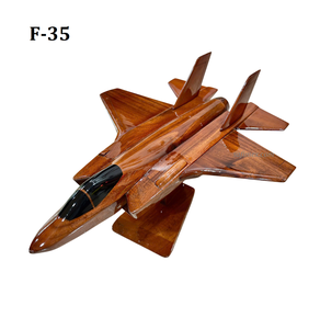 เครื่องบินรบไม้จำลอง F-35 Lightning II รุ่น Woodcraft ทำจากไม้เนื้อแข็งจากโรงงานในเวียดนาม - Product Image 1