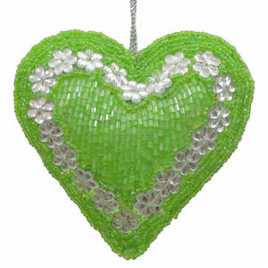 Ornement suspendu en acier inoxydable en forme de pomme, fait à la main, avec des perles, broderie de lettres, souvenir décoratif, cadeau pour la maison, fête de Noël - Product Image 2