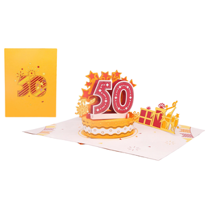 การ์ดป๊อปอัพ 3 มิติ ฉลองครบรอบ 50 ปี การ์ดอวยพรทำมือ 3 มิติ สำหรับการ์ดป๊อปอัพ 3 มิติ งานฝีมือกระดาษสำหรับงานพิเศษ 3 มิติ ป๊อปอัพ 3 มิติ แบบกำหนดหมายเลขเองได้ - Product Image 2
