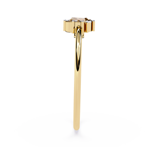 แหวนเพชรเรียบหรูสำหรับผู้หญิง เพชรแท้ทรงบาแกตต์และทรงกลม ทองคำแท้ 18K ผู้ผลิตโดยตรงจากอินเดีย - Product Image 4