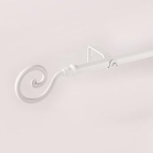 ราวม่านโค้งสีขาวพร้อมปลายม่านแบบม้วน สไตล์วินเทจเก๋ไก๋ ใช้ในห้องน้ำ - Product Image 3