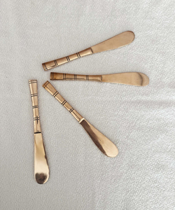 Vintage <b>Brass</b> Flatware Set High Mirror Polish <b>Dishwasher</b> <b>Safe</b> Wedding Tableware Metal <b>Cutlery</b> with Bamboo Handle Design - Product Image 6