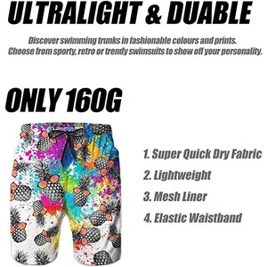 2024 nouveauté short de bain pour hommes sur mesure 100% polyester écologique Anti-rides maille doublure Sublimation décontracté troncs - Product Image 5
