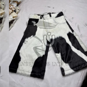 กางเกงขาสั้นหนังวัวแท้ทรงสตรีทแฟชั่นสำหรับผู้ชาย กระเป๋าข้างกลาง ระบายอากาศ แห้งเร็ว แบรนด์ส่วนตัว คุณภาพพรีเมียม - Product Image 4