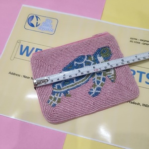 Handmade <b>Beaded</b> Sea Turtle Pouch Pink Coin <b>Purse</b> Zipper Clutch Small Handcrafted <b>Beaded</b> Pouch Women Gift Travel Wallet - Product Image 5