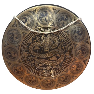 Campana cantora tradicional Chau Gong con artesanía de dragón, herramienta decorativa de curación de meditación de Yoga - Product Image 1
