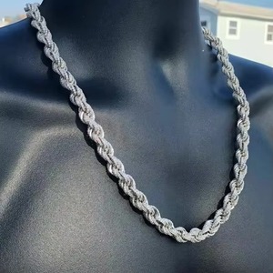 Heavy <b>Rope</b> <b>Chain</b> Necklace Fine Jewelry Pendants & Charms 925 Silver Moissanite Bold Luxury Statement Jewelry - Product Image 2