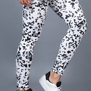 Index High Waist Full Length <b>Leopard</b> <b>Print</b> Yoga <b>Leggings</b> Four-Way Stretch Spandex Polyester Sports Wear - Product Image 6
