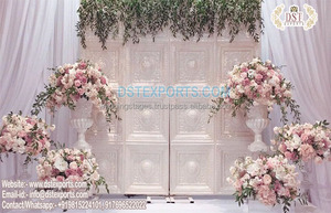 กรอบไฟเบอร์สีขาวทันสมัยทันสมัยสำหรับเวทีรับแต่งงานฉากหลังตกแต่งงานแต่งงานที่ดีงาม - Product Image 2