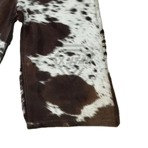 Mejor Precio al por Mayor, Diseño Personalizado, Pantalones Cortos de Cuero Vacuno para Hombre, Diseño con su Propio Logotipo, Material Sólido, Pantalones Cortos de Cuero con Pelo de Vaca para Hombre - Product Image 4