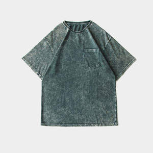 Men Acid Wash <b>T</b> <b>Shirt</b> Polyester/Cotton Quick Dry Eco-Friendly Short Sleeves <b>Ringer</b> High Quality - Product Image 1