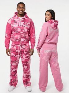 Conjunto de Sudadera con Capucha y Pantalones Deportivos de Camuflaje con Diseño de Logotipo Personalizado, Diseño de Estrella con Pedrería, Estilo Urbano Cómodo - Product Image 2