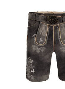 Nuevos Lederhosen Alemanes Austriacos para Hombre, Pantalones Cortos de Cuero Vintage con Bordado Tradicional Bávaro - Product Image 6